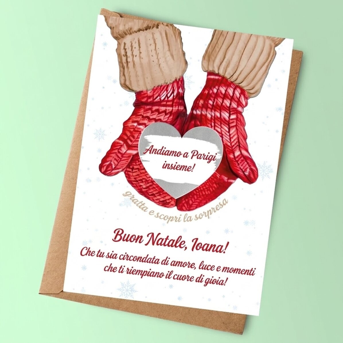 Cartolina di Natale personalizzata da grattare - Love