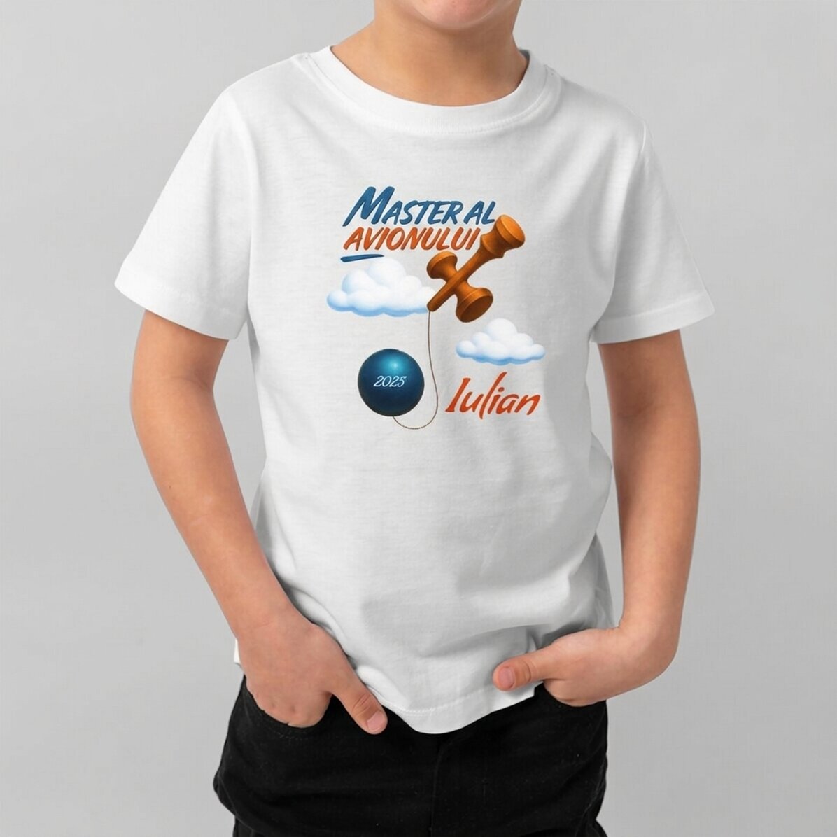 Maglietta in cotone per bambini personalizzata con scritta - Airplane Master