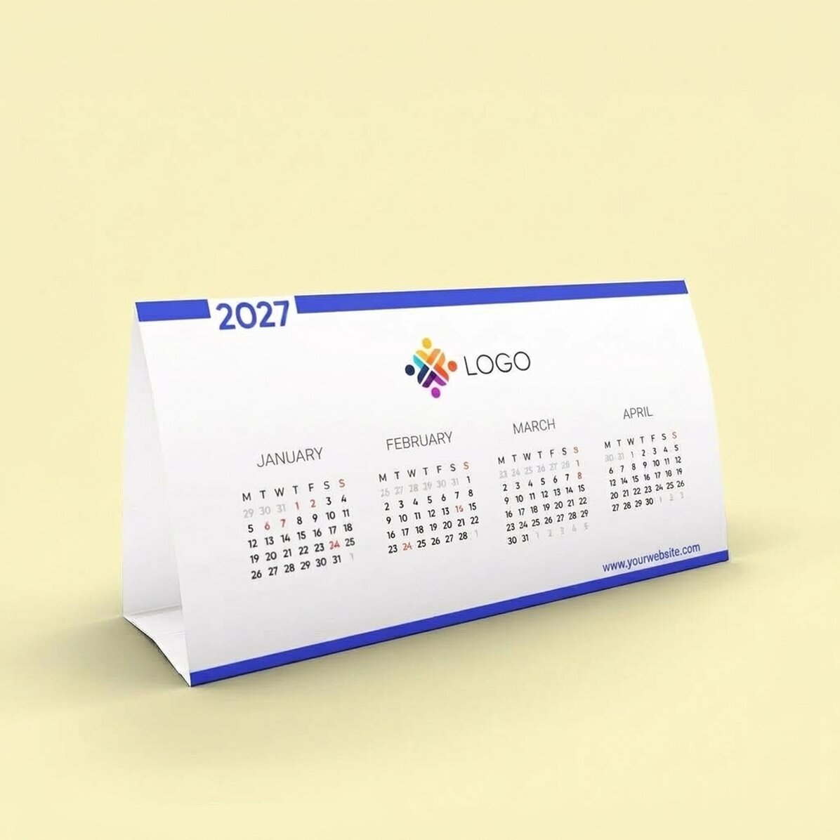 Calendario da scrivania personalizzato con logo e messaggio