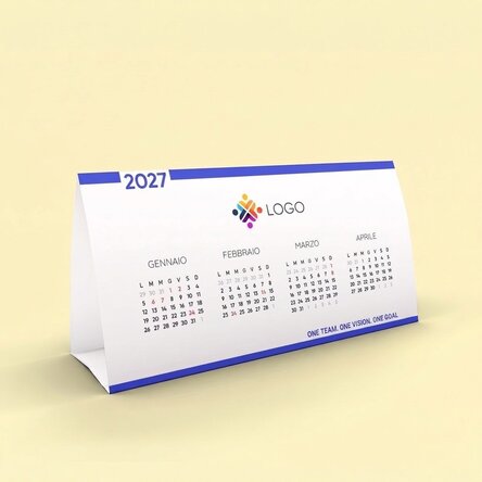 Calendario da scrivania personalizzato con logo e messaggio