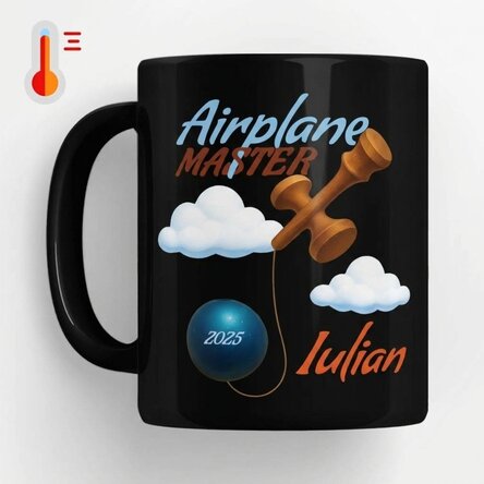 Tazza termosensibile personalizzata con testo - Airplane Master