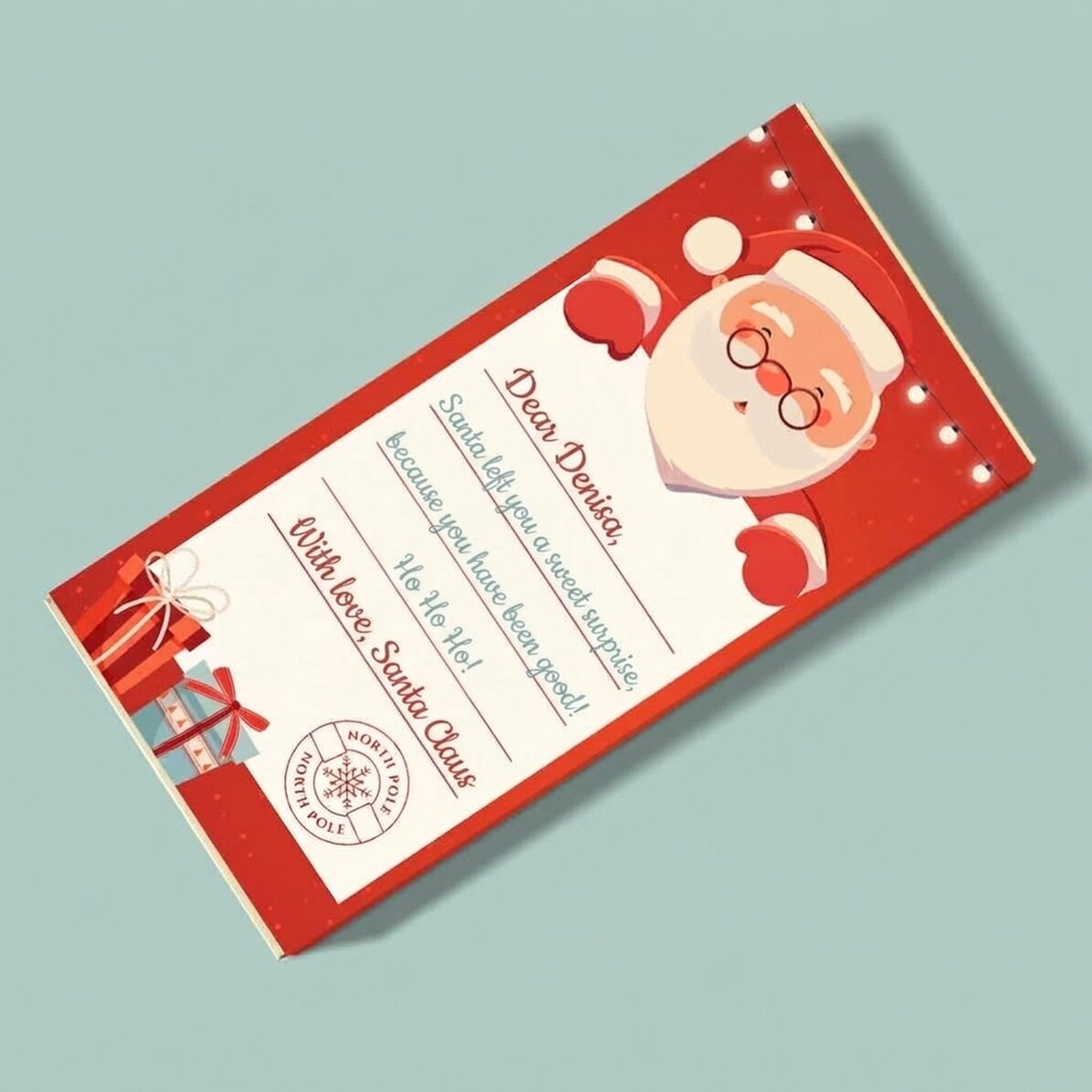 Cioccolato personalizzato con messaggio - Babbo Natale