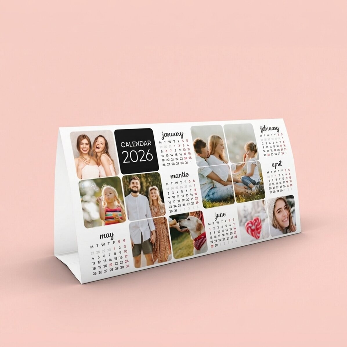 Calendario da scrivania 2026 personalizzato con foto