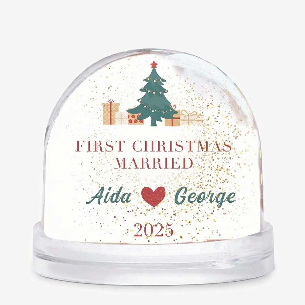 Sfera da scrivania personalizzata con testo e foto - Natale