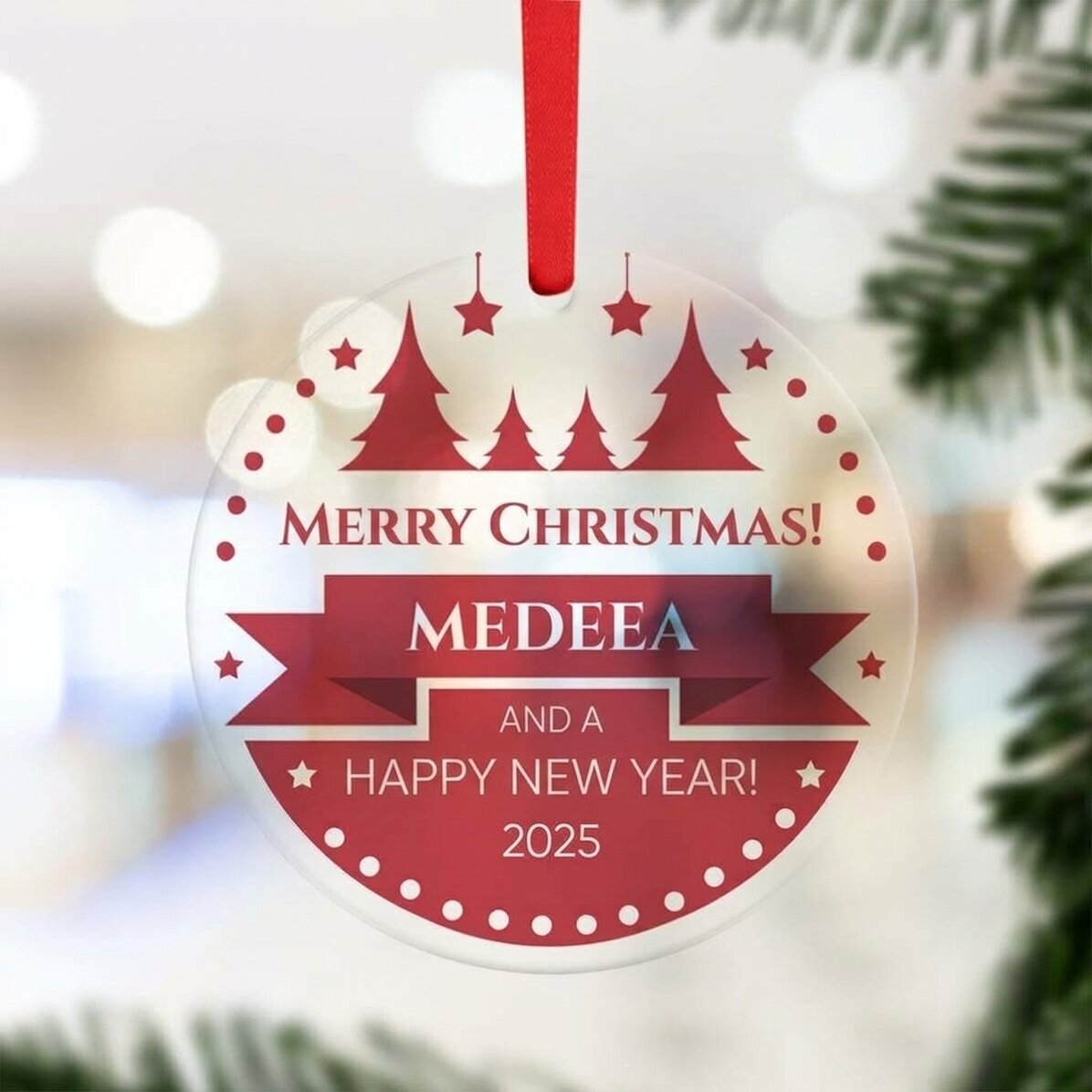 Decorazione rotonda personalizzata con messaggio - Natale