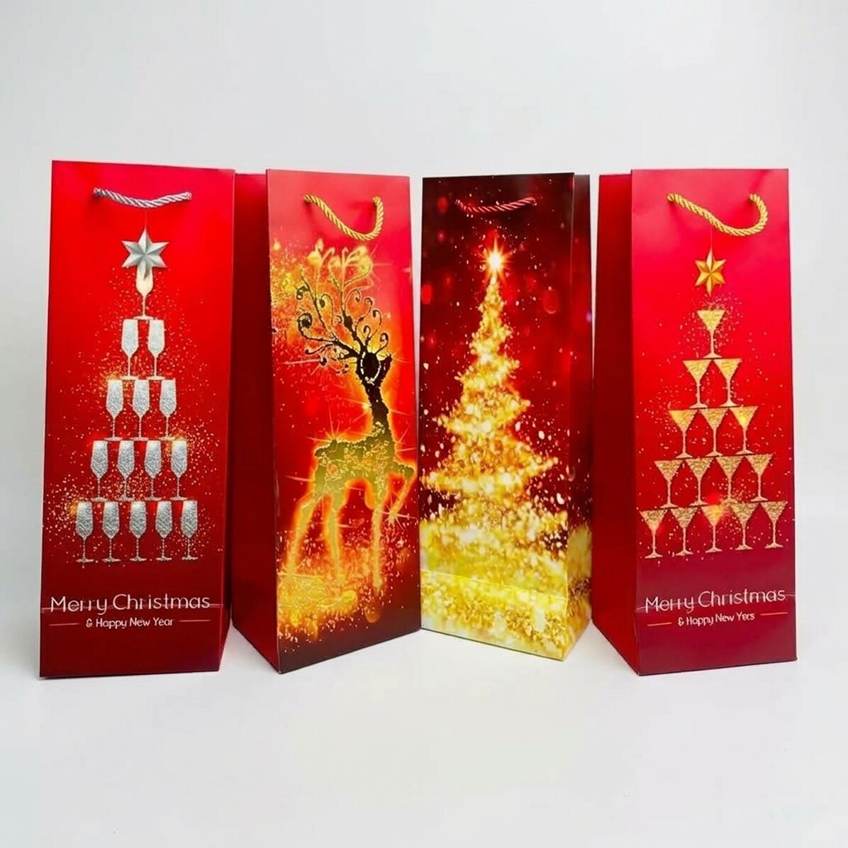 Sacchetto regalo per bottiglia - Natale