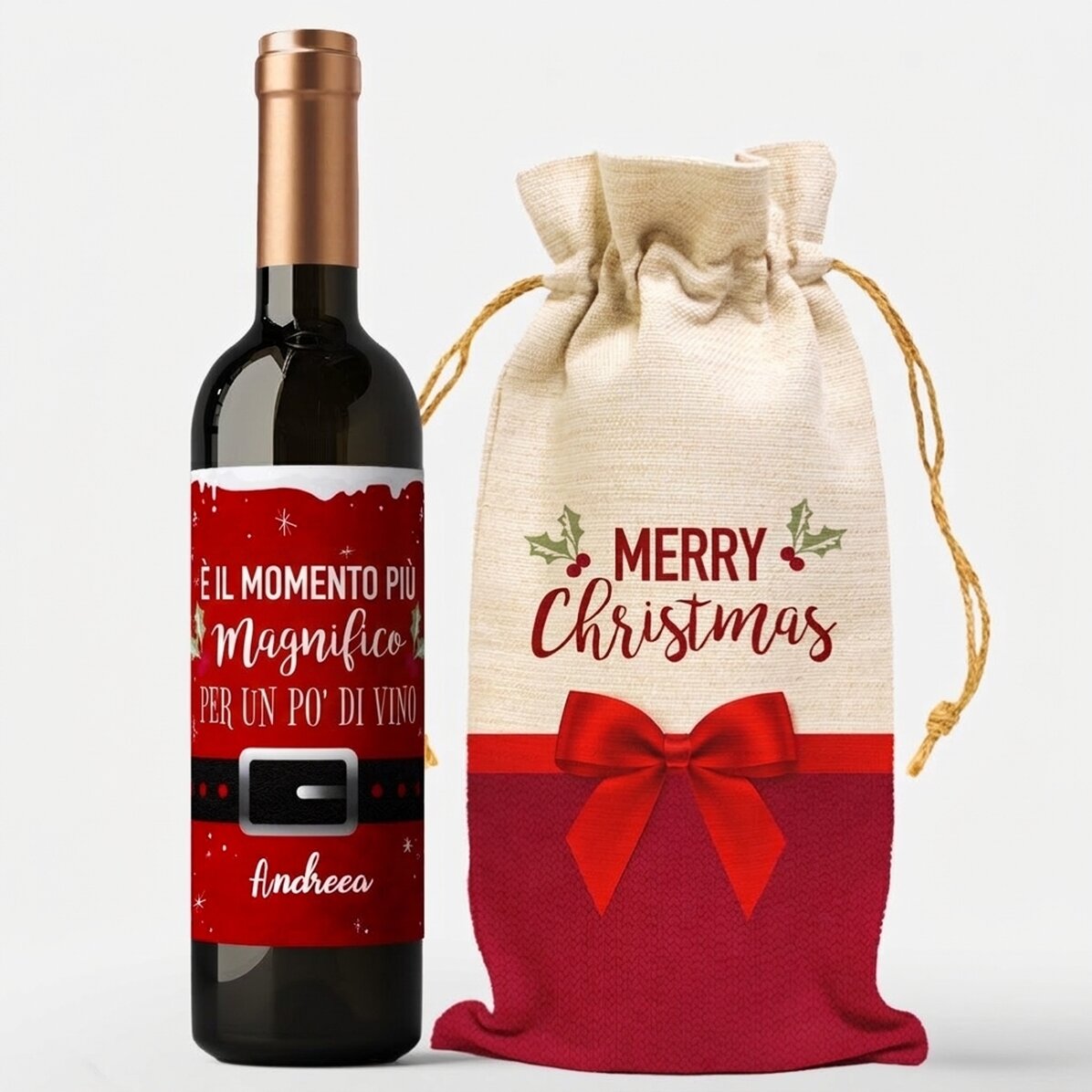 Set regalo con vino personalizzato - Wonderful time