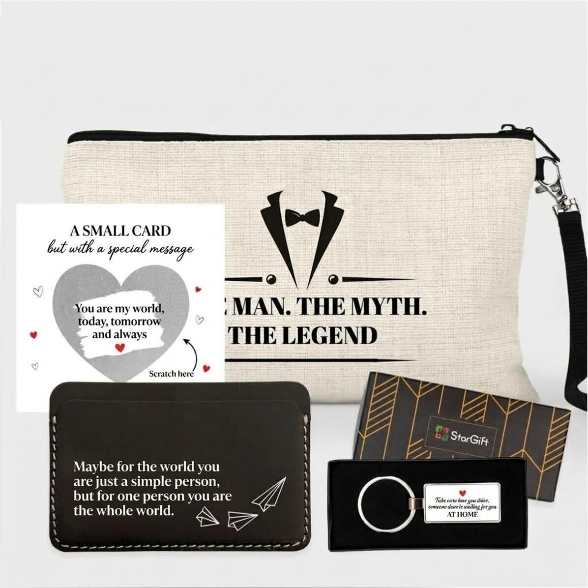Set regalo con biglietto personalizzato per lui