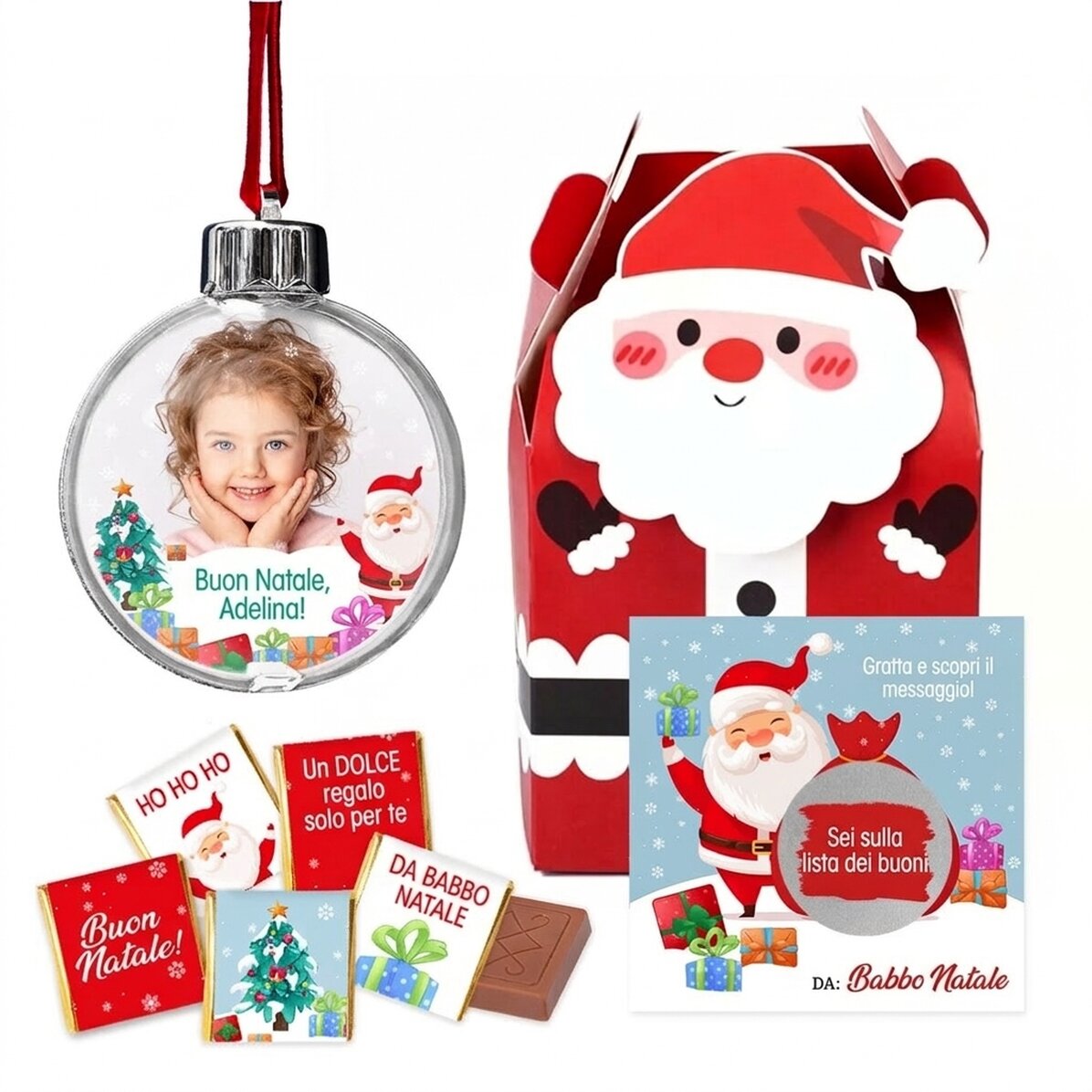 Set regalo con palla di Natale personalizzata - da Babbo Natale
