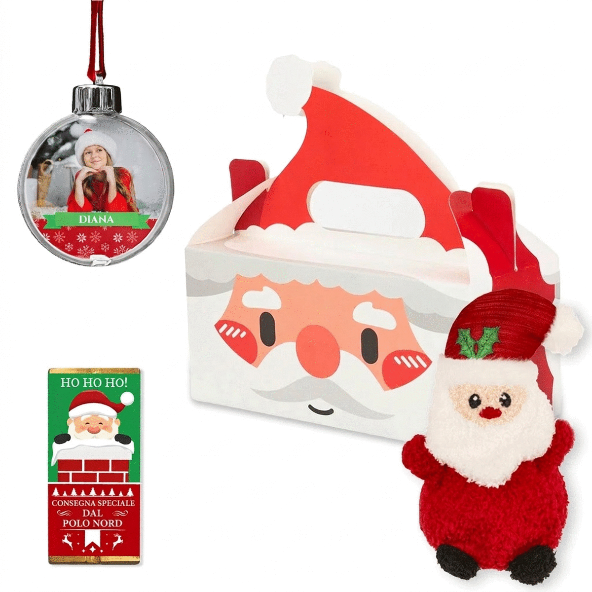 Set regalo con palla di Natale personalizzata - Babbo Natale