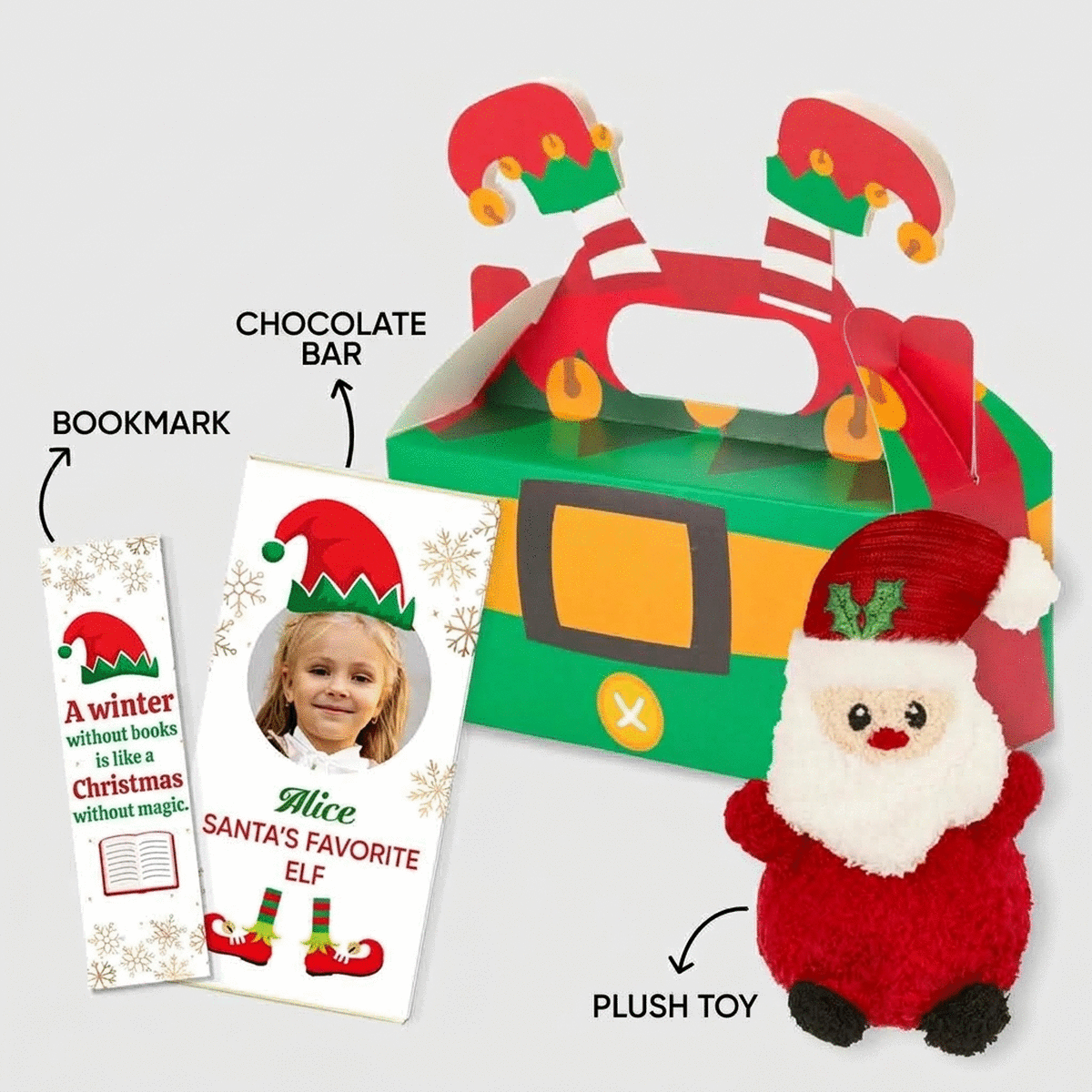 Set regalo con cioccolatini personalizzati - Elf