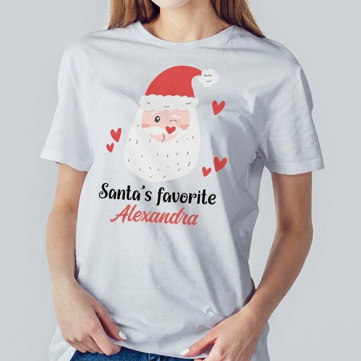 Maglietta in cotone personalizzata con scritta - Santa