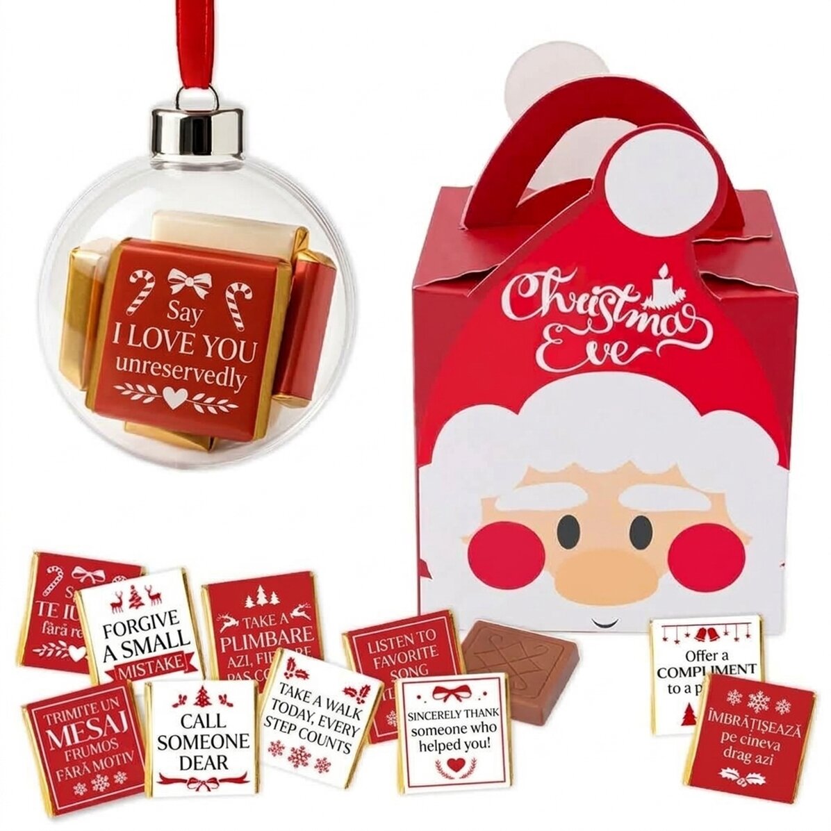Set regalo a forma di mappamondo con 10 mini cioccolatini - Fapte bune