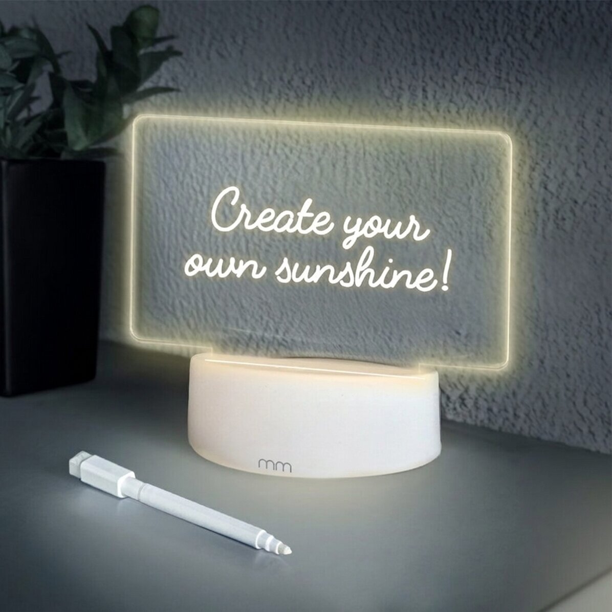 Lampada da comodino a LED/pannello luminoso per messaggi