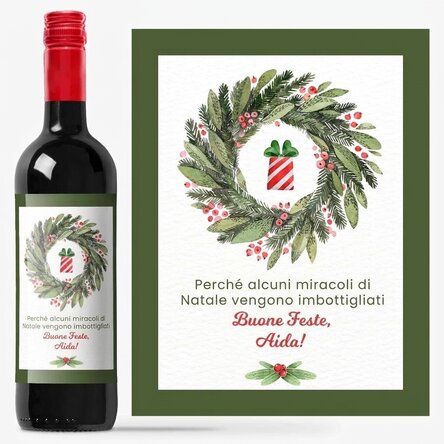 Vino personalizzato con messaggio - Buone feste!