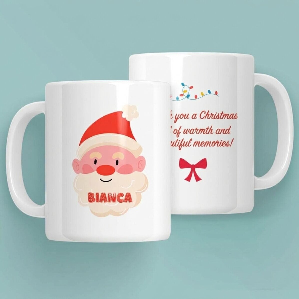 Tazza personalizzata con nome e messaggio - Buon Natale!