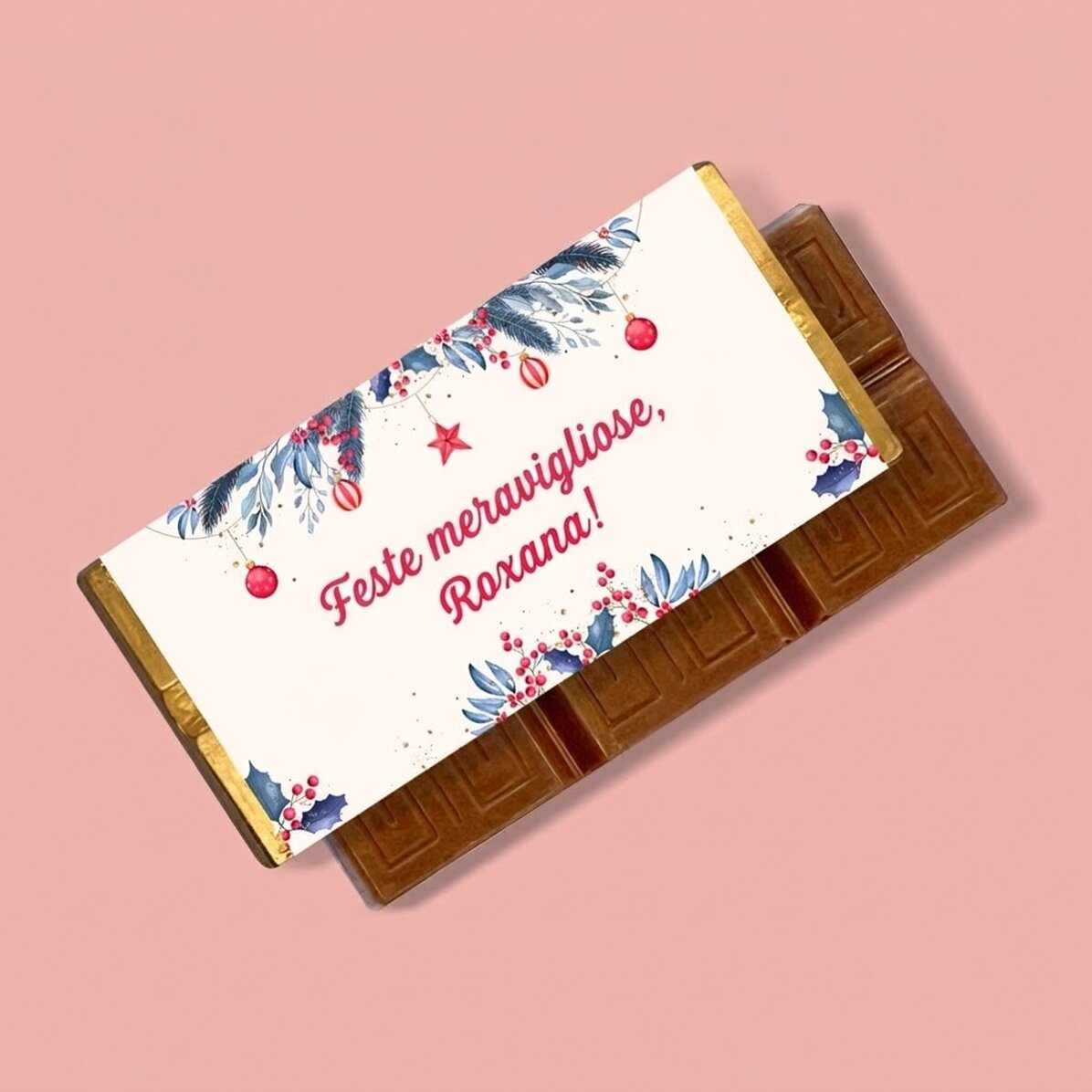 Mini tavoletta di cioccolato personalizzata con scritta - Natale