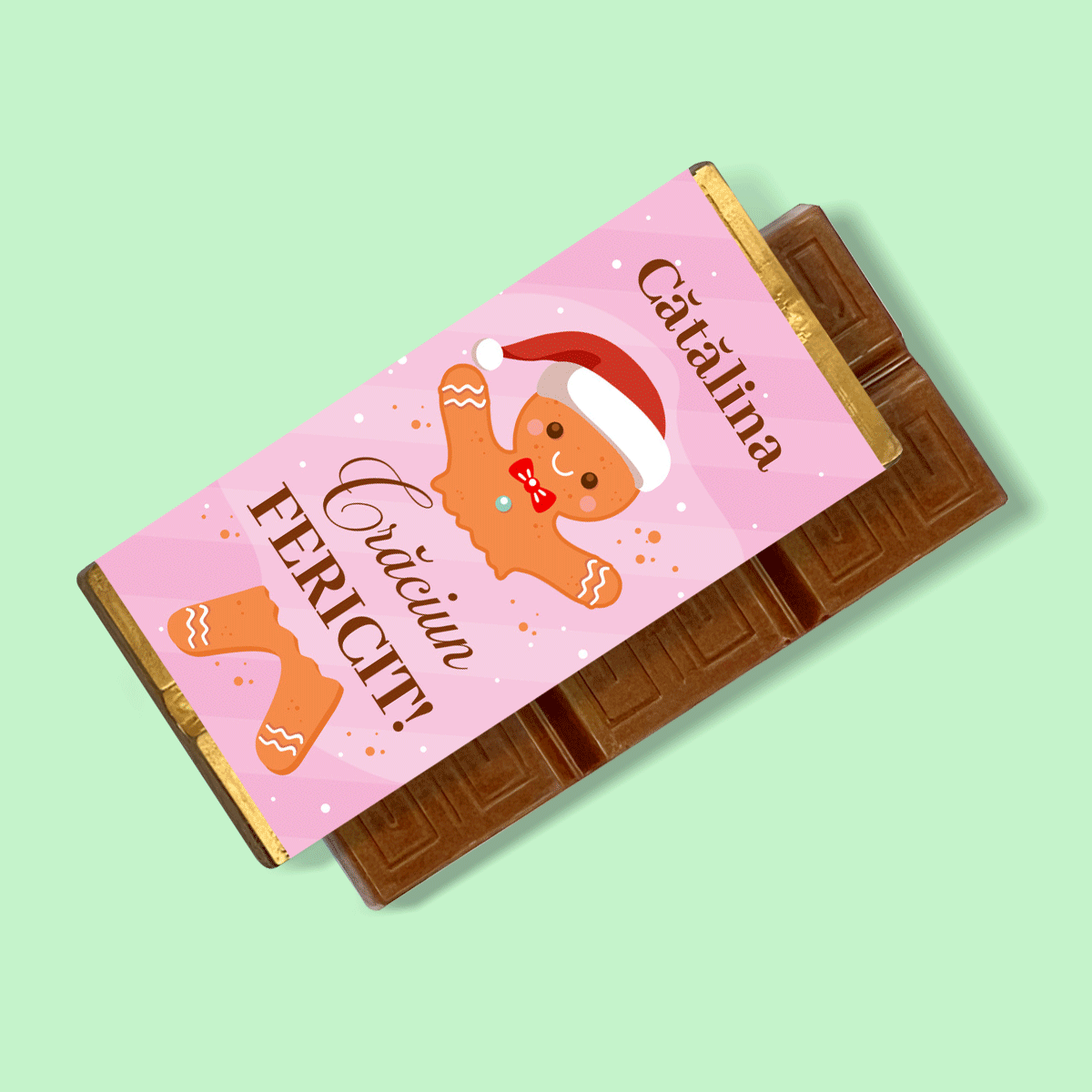 Mini tavoletta di cioccolato personalizzata con scritta - Gingerbread