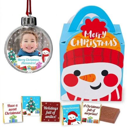 Personalised globe gift set - Snowman