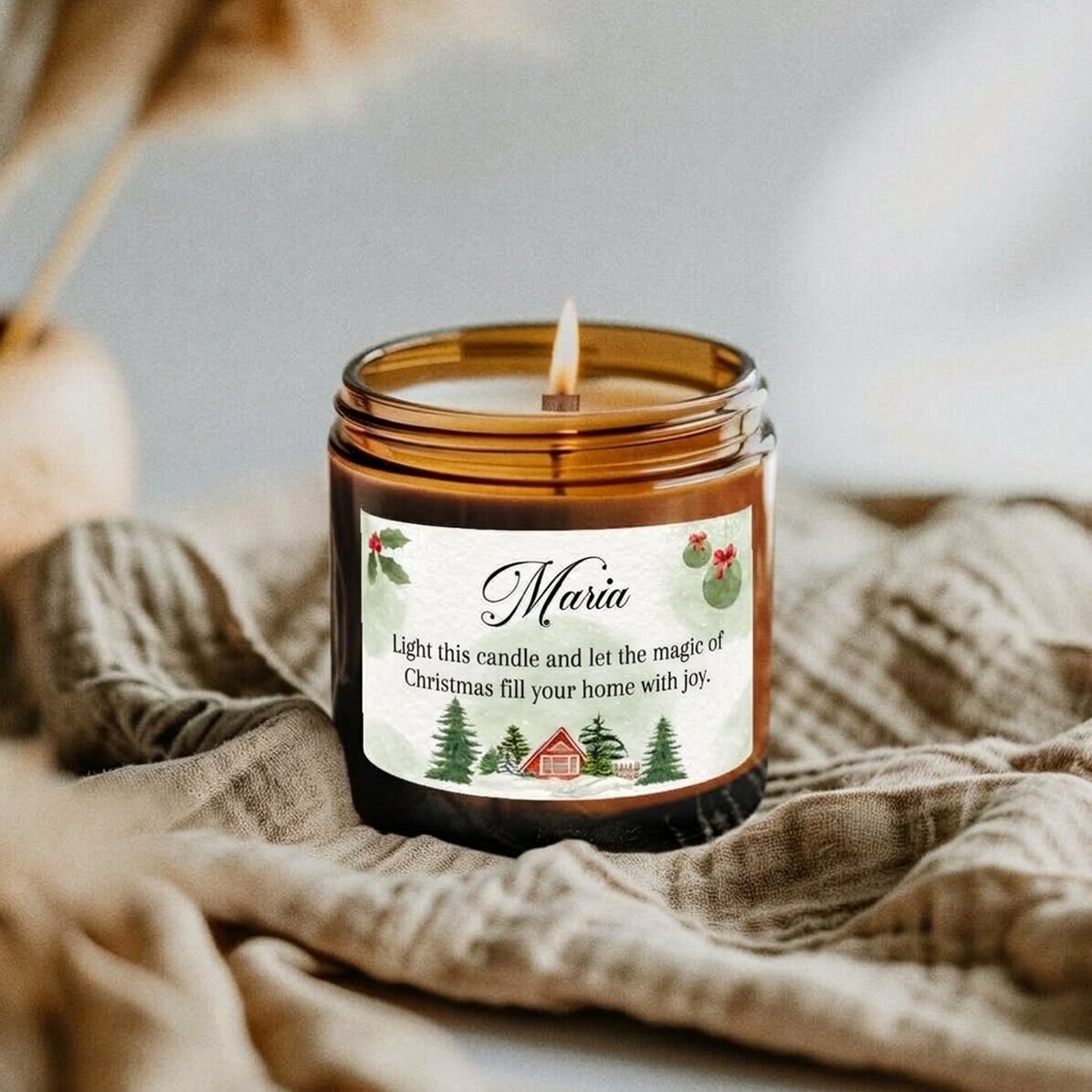 Candela profumata piccola personalizzata con scritta - Winter
