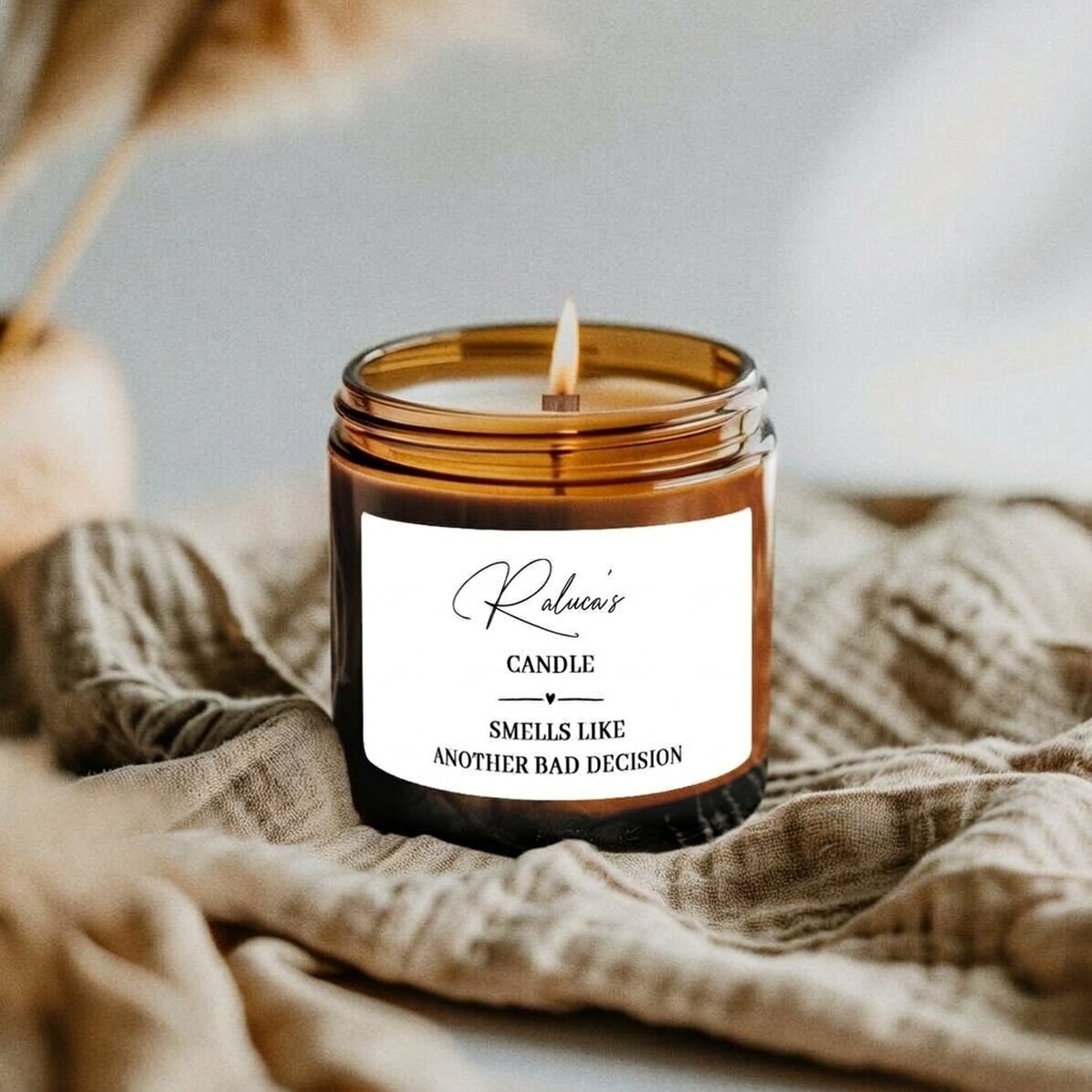 Piccola candela profumata personalizzata con scritta - Smells like
