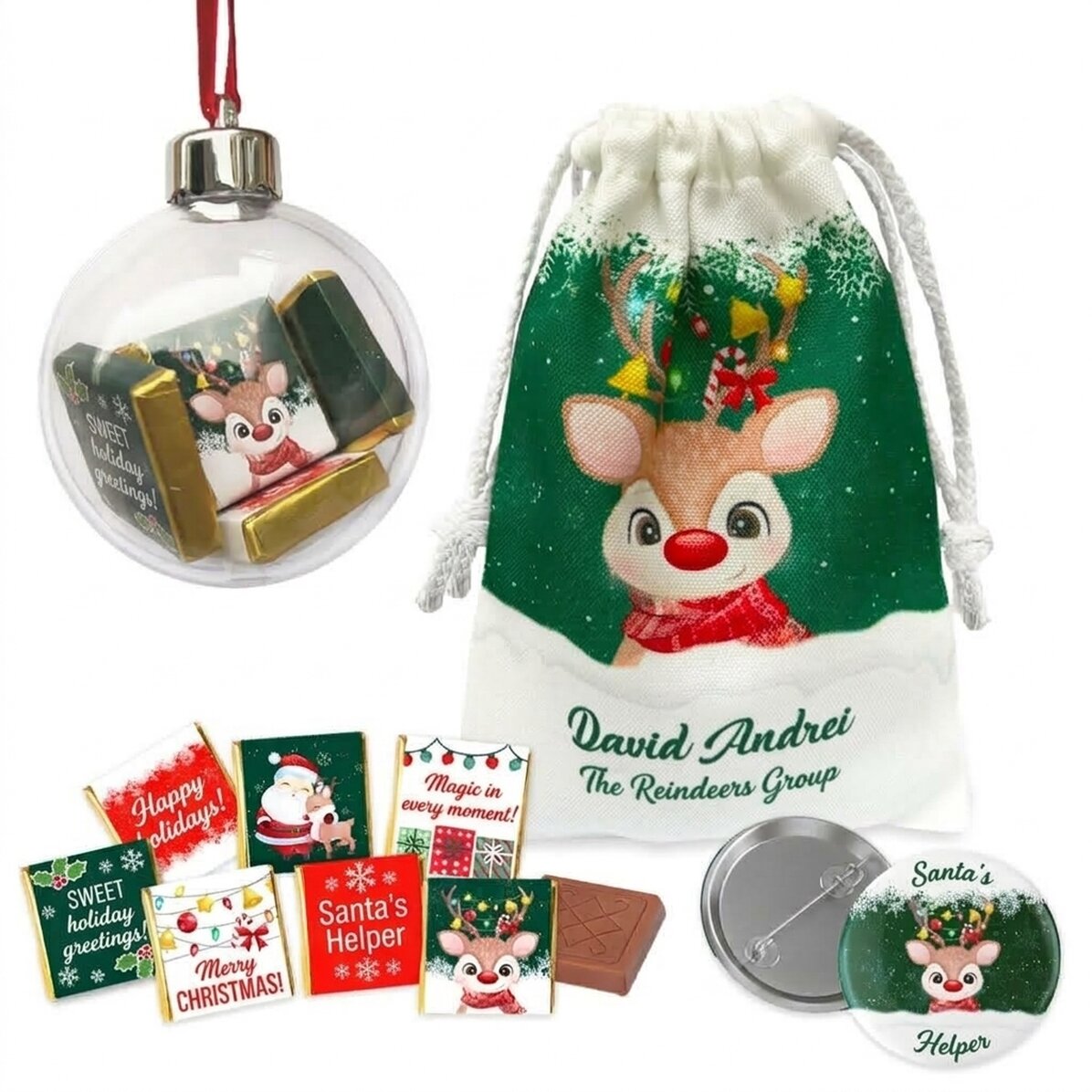 Set regalo con bustina piccola personalizzata - Ren