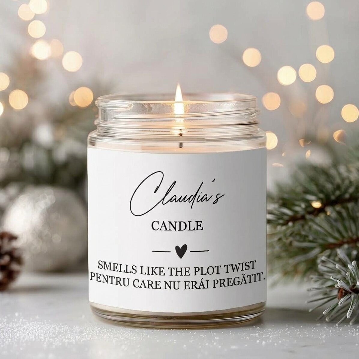 Candela profumata grande personalizzata con scritta - Smells like