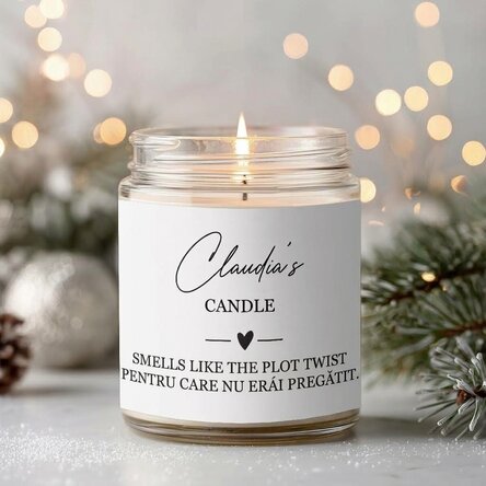Large scented candle personalised with text - Smells like