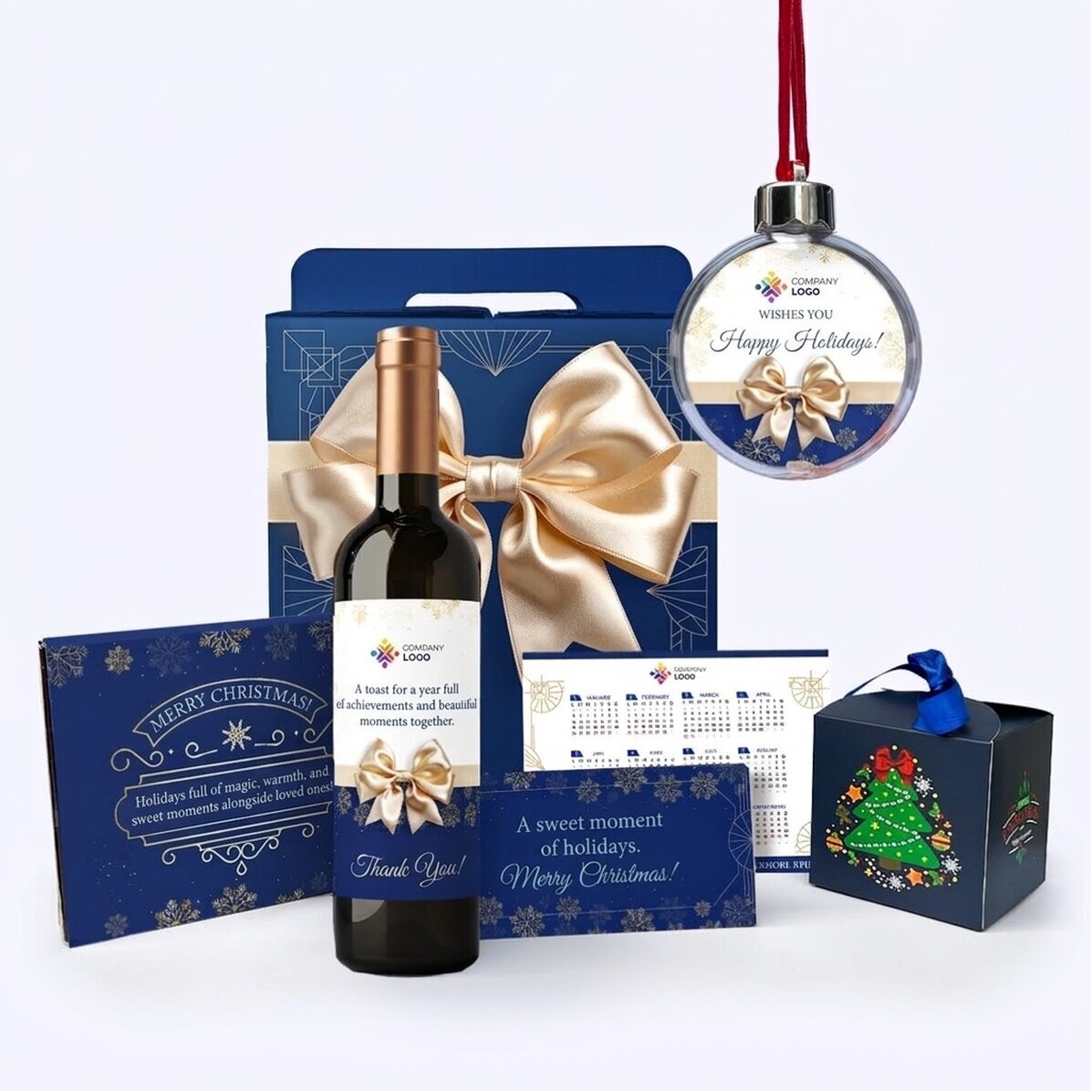 Confezione regalo - Elegance con prodotti natalizi personalizzati con il tuo logo e il tuo messaggio