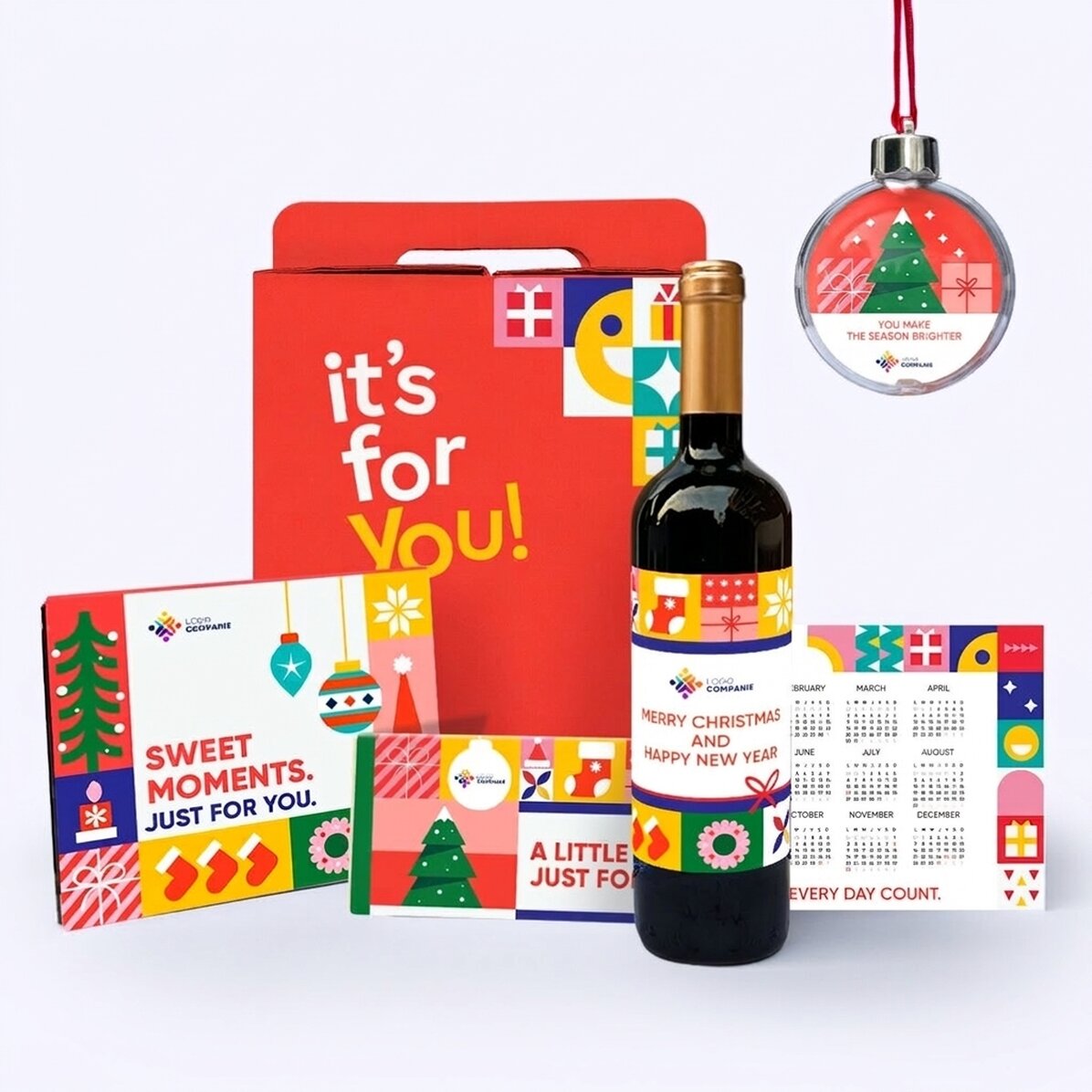 Confezione regalo - Christmas Joy con prodotti personalizzati con il tuo logo