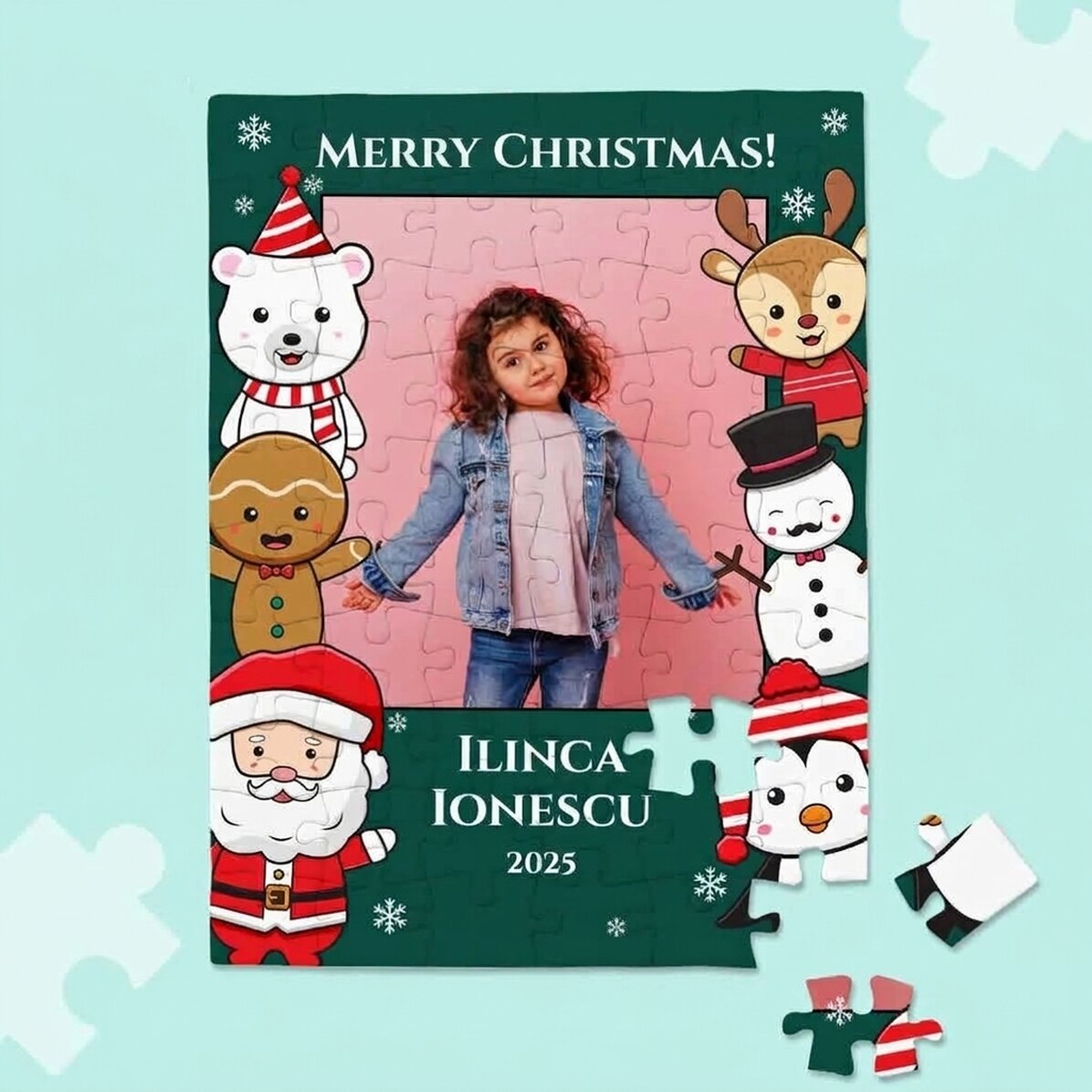Puzzle personalizzato con una foto e un messaggio - Natale