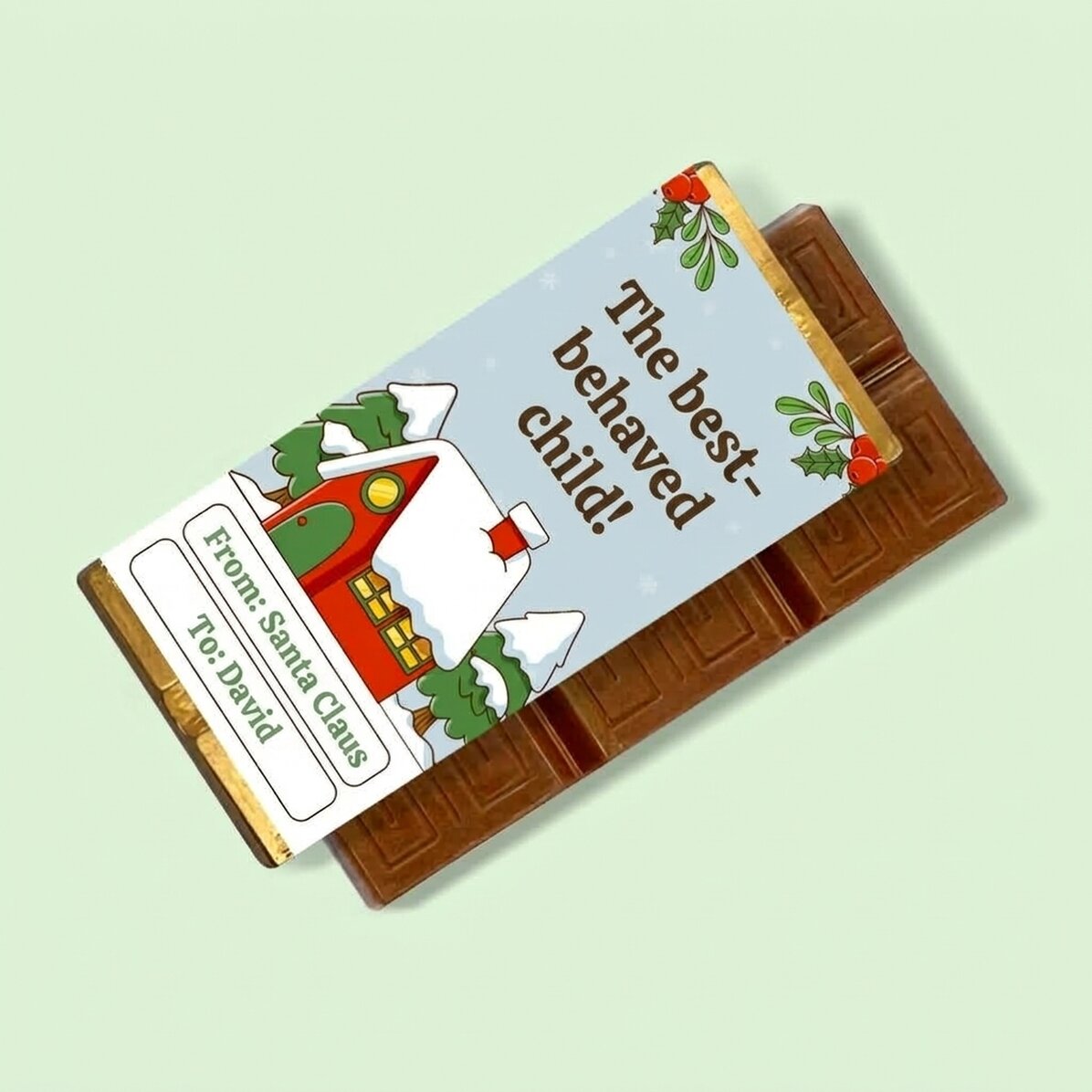 Mini tavoletta di cioccolato personalizzata con messaggio - Natale