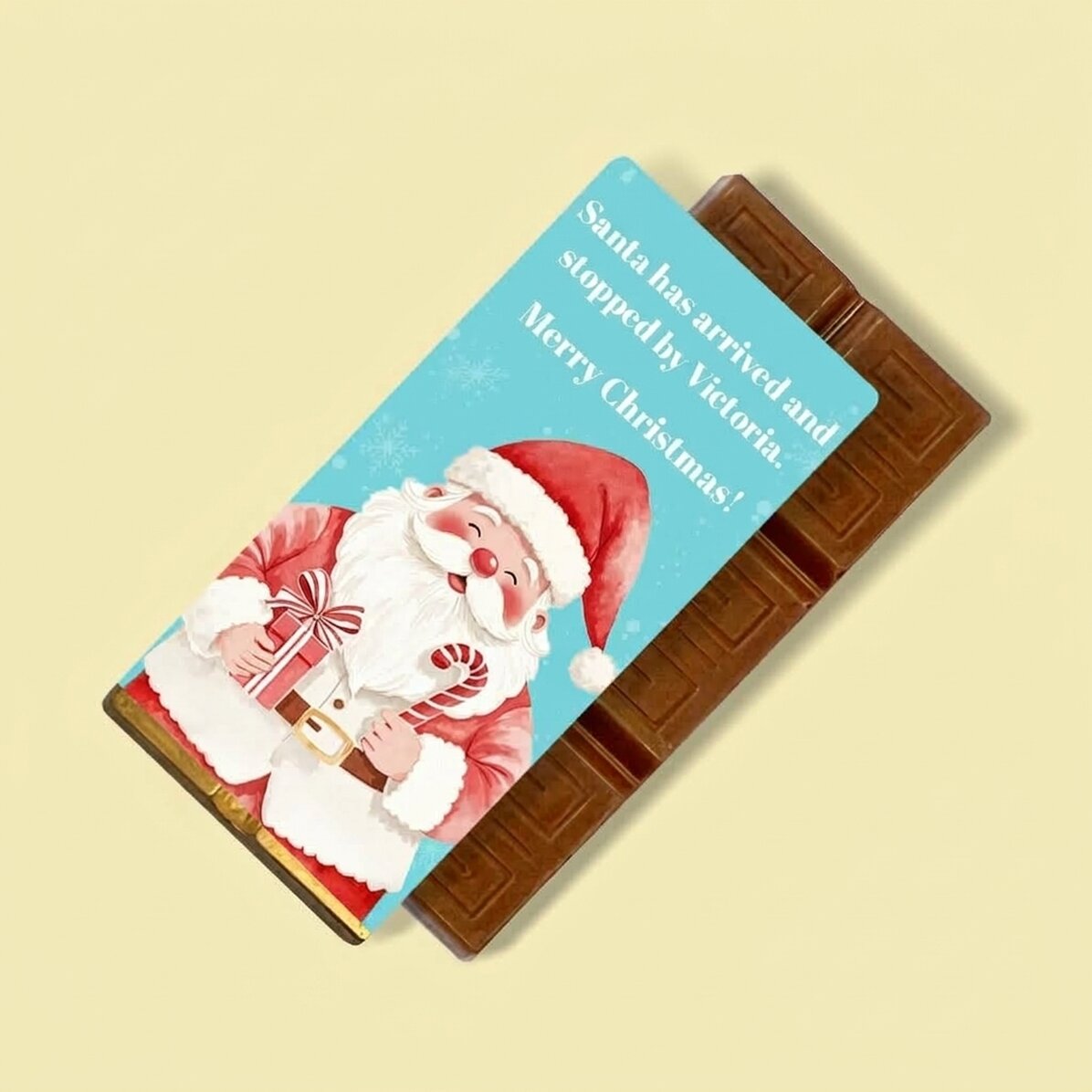 Mini tavoletta di cioccolato personalizzata con messaggio - Cute Santa