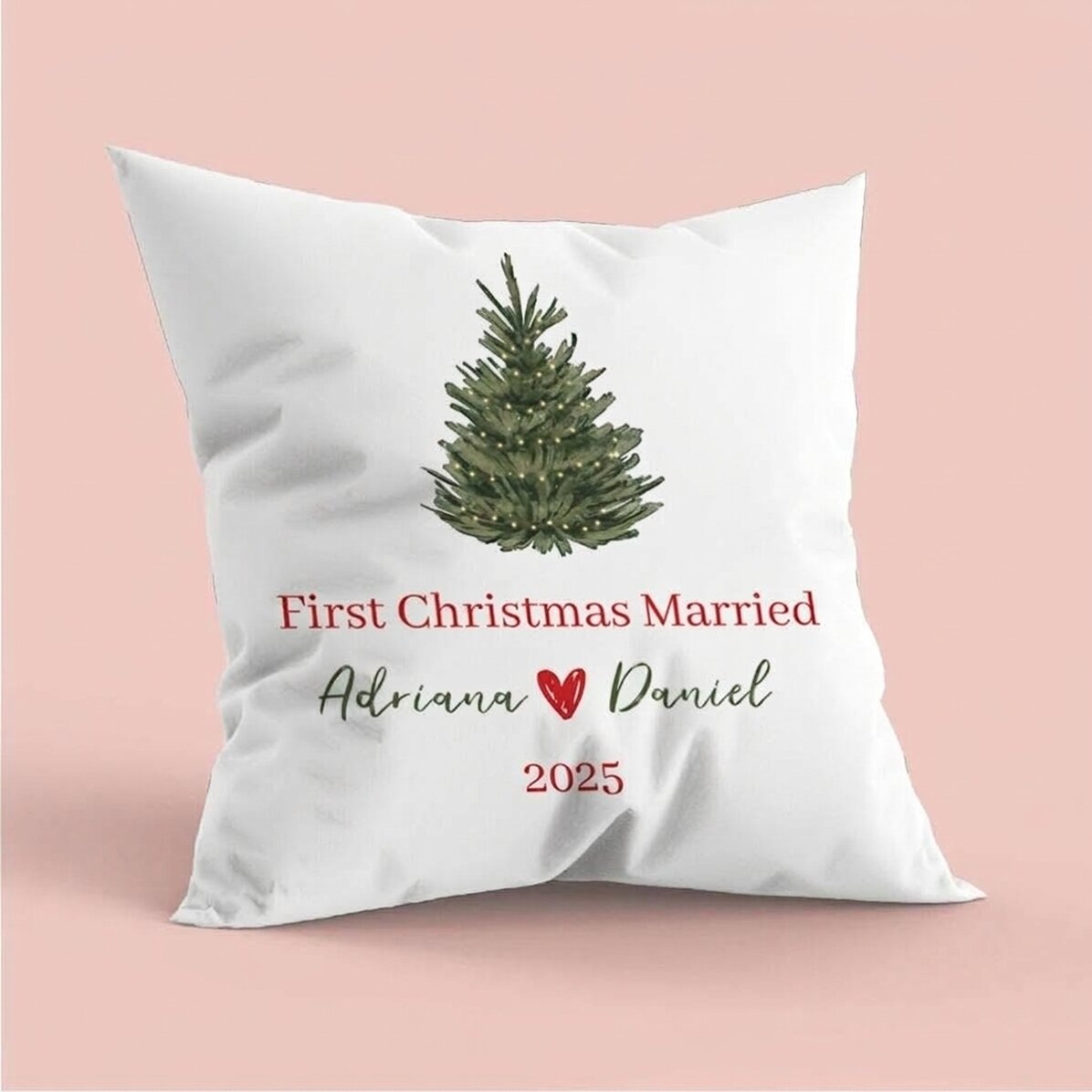 Cuscino personalizzato con messaggio - Primo Natale da sposati