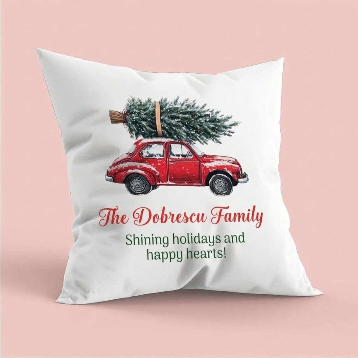 Cuscino personalizzato con messaggio - Vintage Christmas