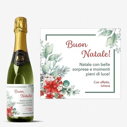 Bottiglia media di spumante personalizzata con scritta - Natale