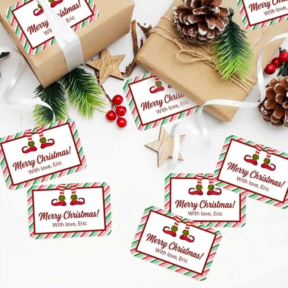 Set di 8 adesivi (etichette autoadesive) personalizzati - Elf