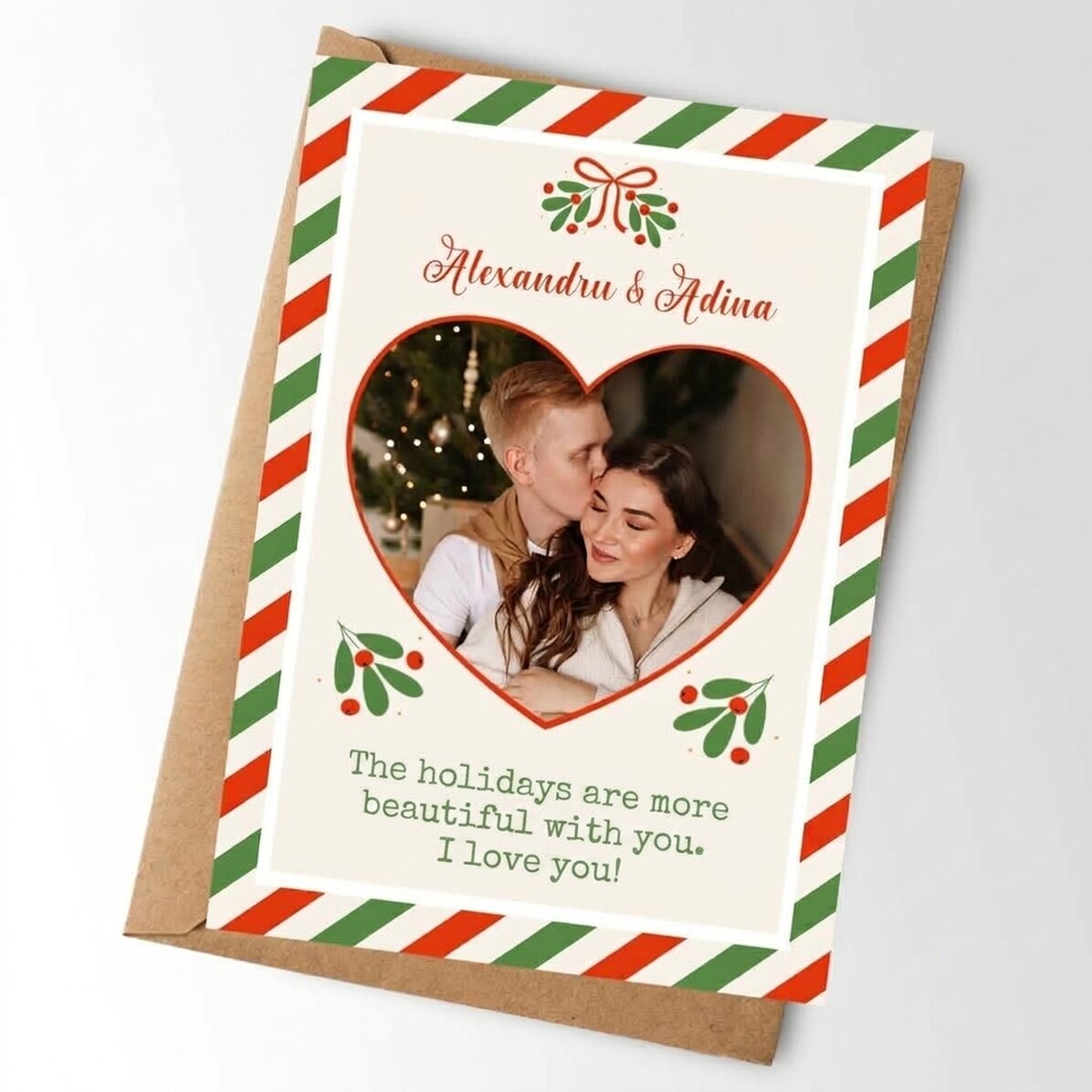 Biglietto personalizzato con foto e messaggio - Natale