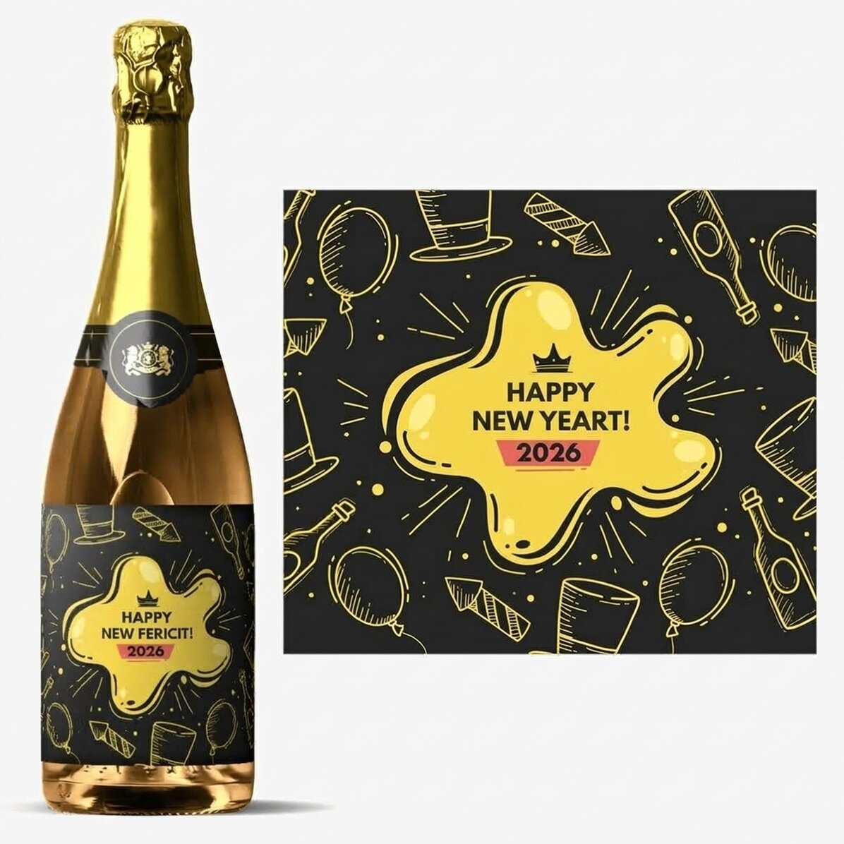 Spumante personalizzato con scritta - Festa di Capodanno