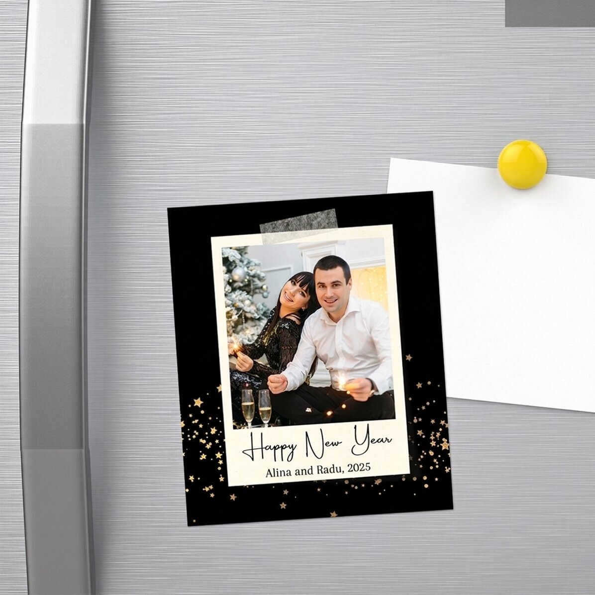 Magnete personalizzato 10x12 cm con foto e messaggio - Buon anno nuovo