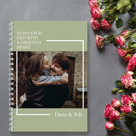 Notebook personalizzato con un messaggio e una foto