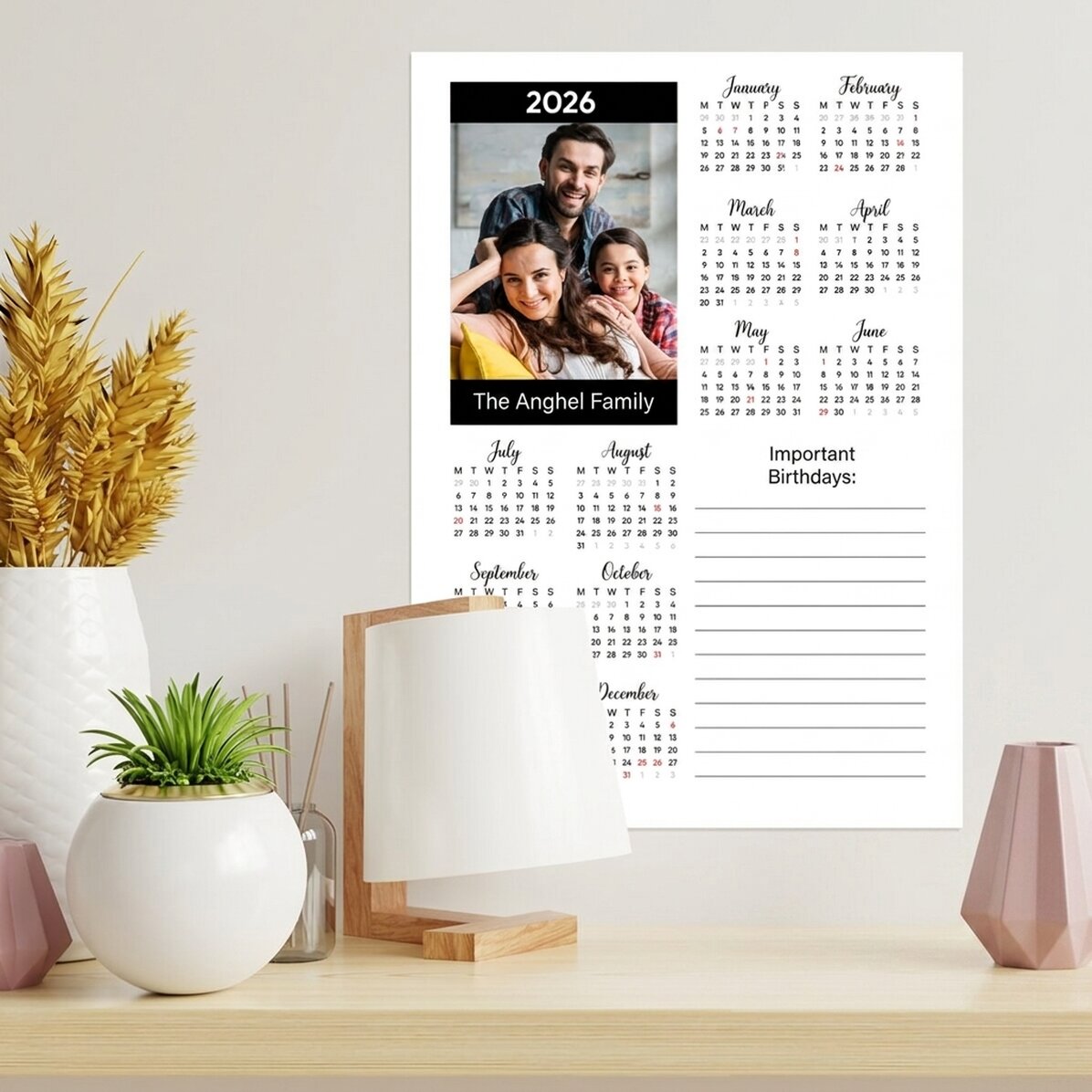 Calendario personalizzato con foto e messaggio - Notite
