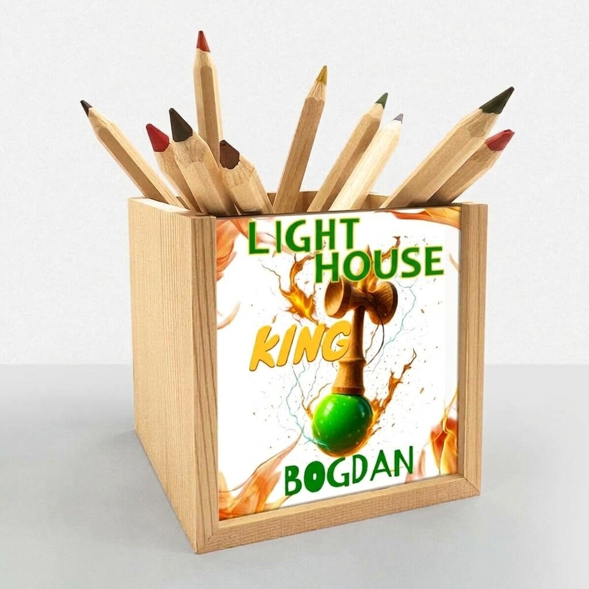 Portamatite personalizzato con scritta - Lighthouse King