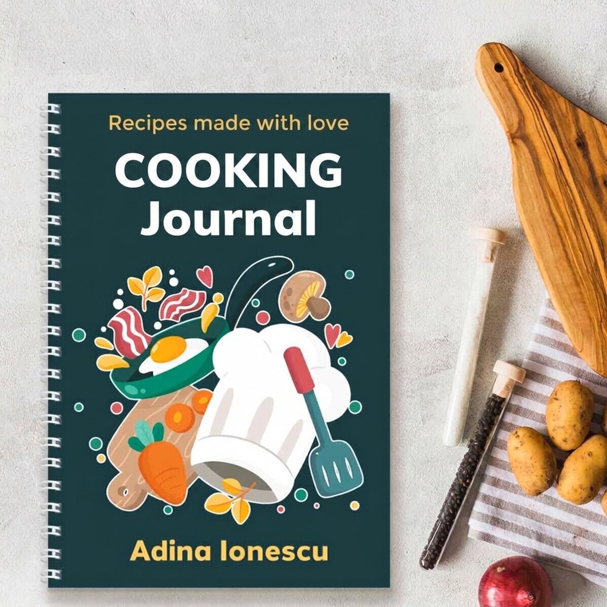Taccuino personalizzato con messaggio - Diario di cucina