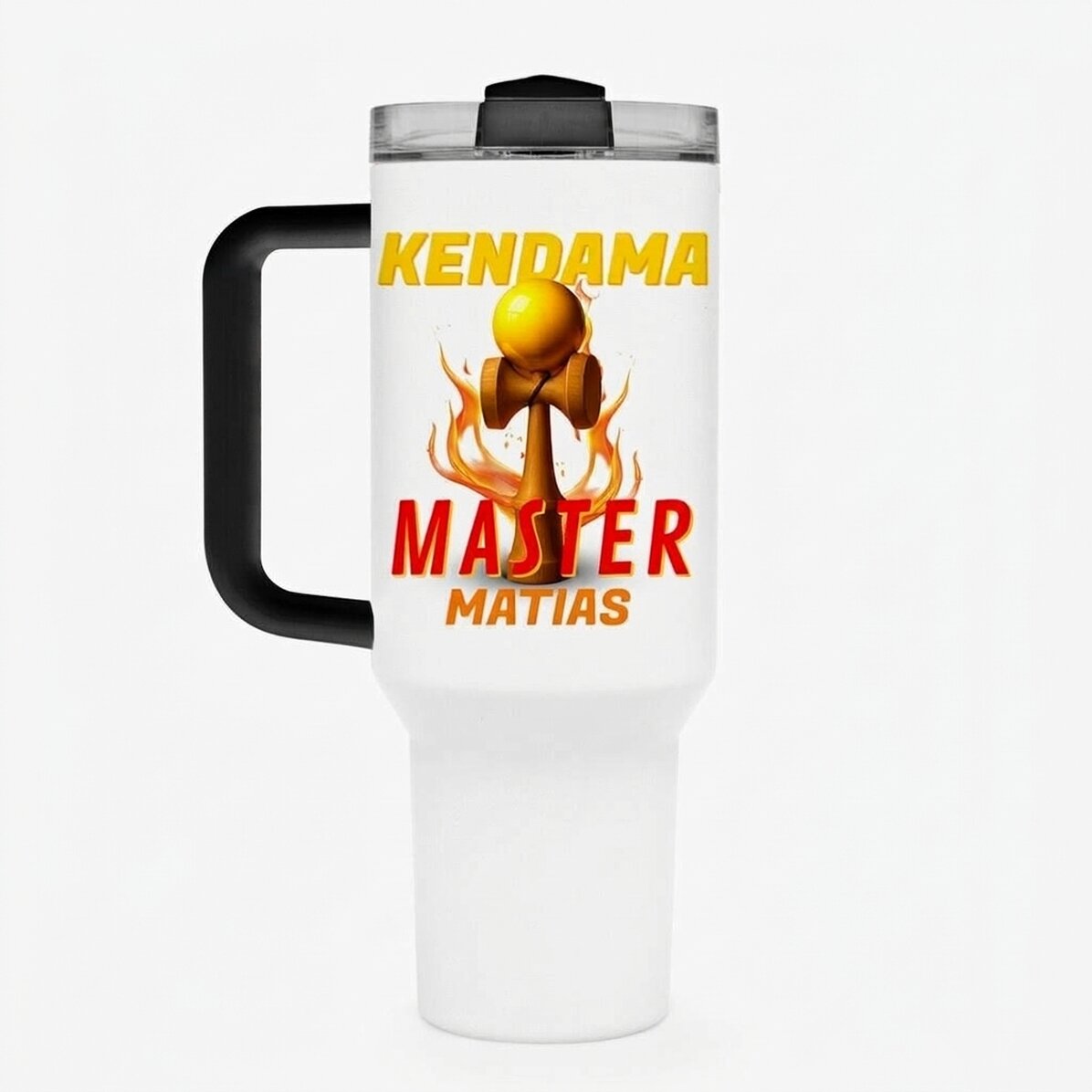 Tazza termica con manico e cannuccia personalizzata con nome - Kendama Master