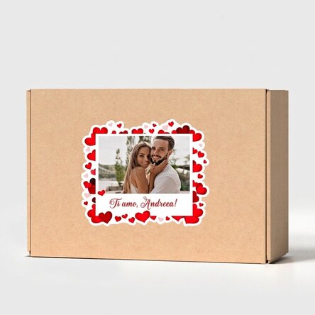 Scatola artigianale personalizzata con adesivo - Love