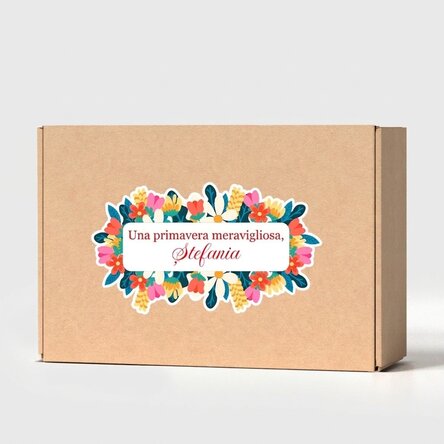 Scatola artigianale personalizzata con adesivo - Motivo floreale