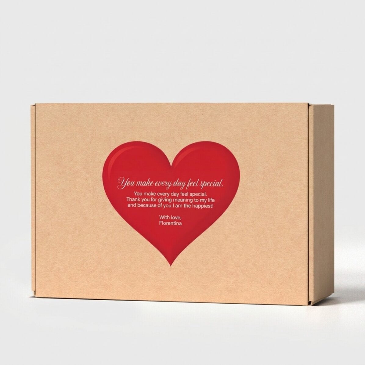 Scatola artigianale personalizzata con adesivo - Cuore