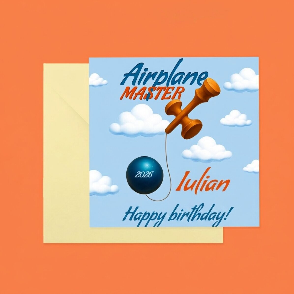 Tessera quadrata personalizzata con testo - Airplane Master