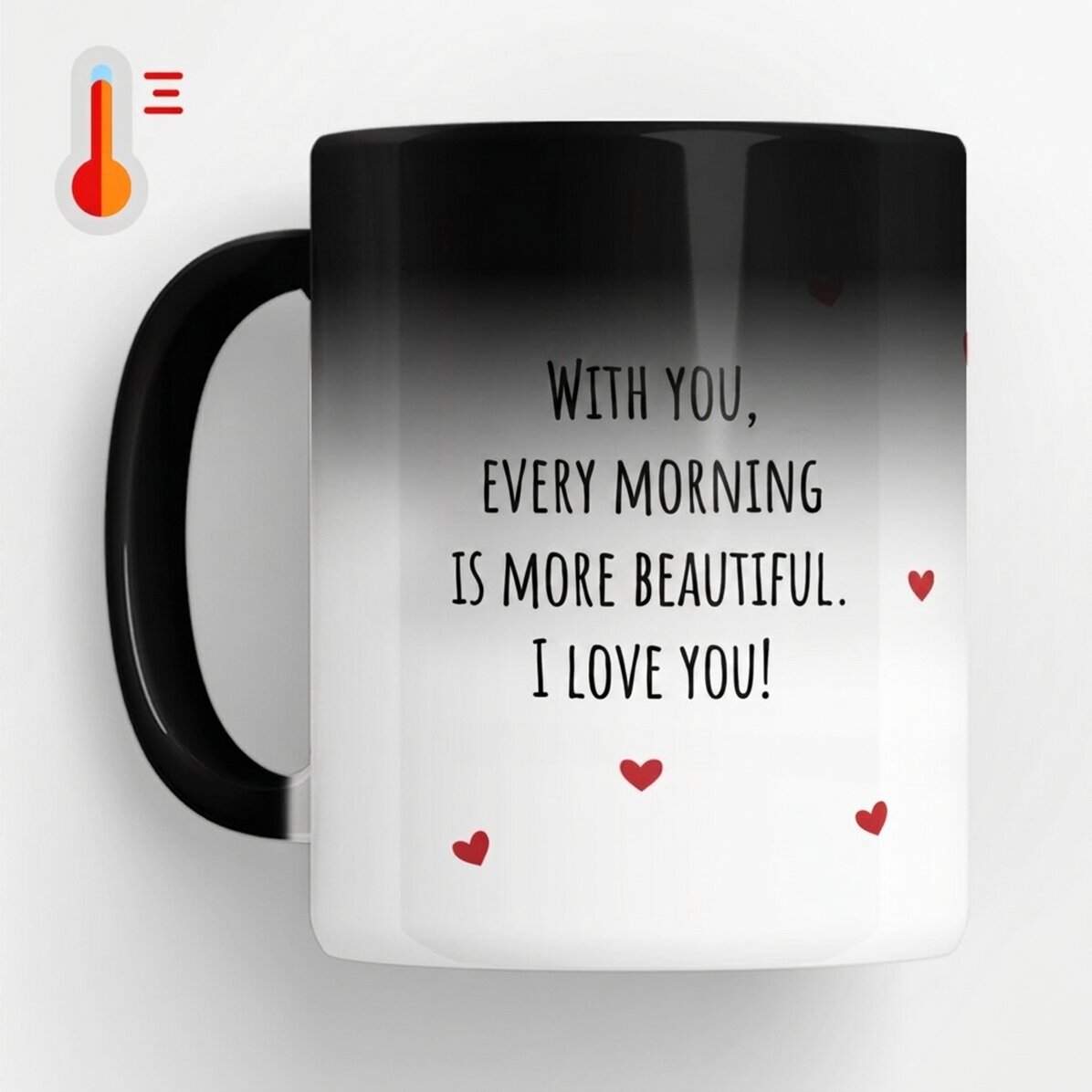 Tazza termosensibile personalizzata con messaggio - Love